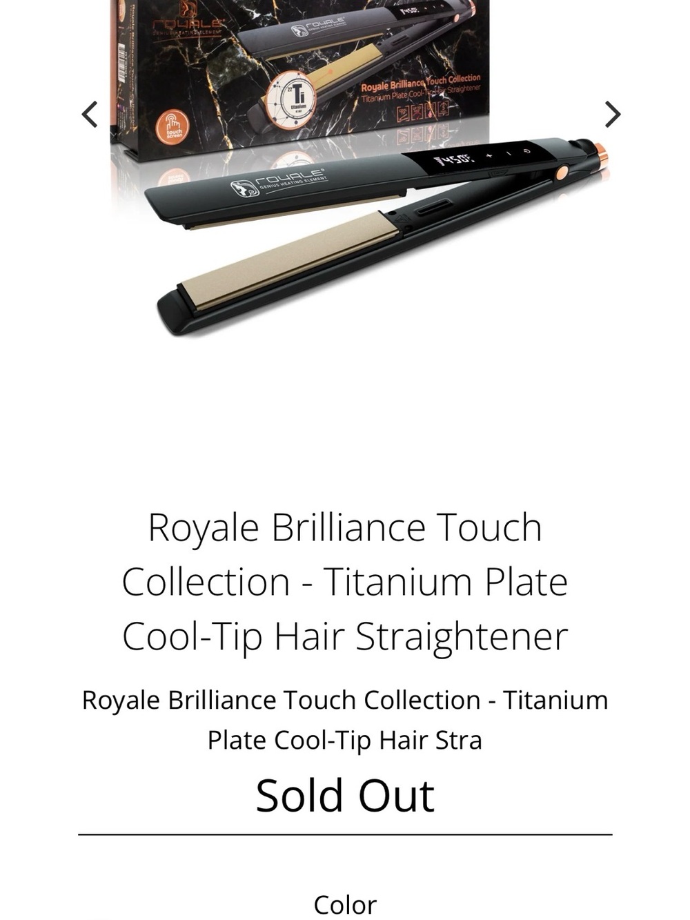Royale Brilliance Touch Titanium Plate Hair Straightener - Black & Rose Gold 🩷